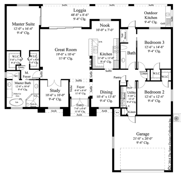 Mediterranean Floor Plan - Main Floor Plan #930-453