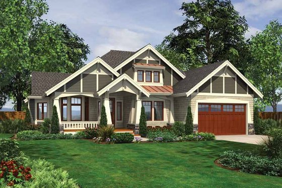 Exterior - Front Elevation 3 for Ranch House Plan #132-533 - 3 bed, 2 bath