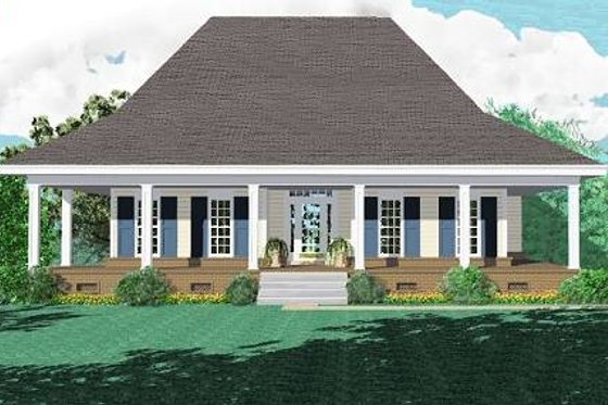 Exterior - Front Elevation for Southern House Plan #81-274 - 3 bed, 2 bath