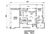European Style House Plan - 5 Beds 5.5 Baths 4123 Sq/Ft Plan #20-2276 
