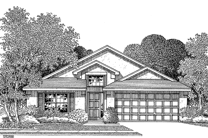Home Plan - Exterior - Front Elevation 3 for Contemporary House Plan #999-72 - 3 bed, 2 bath