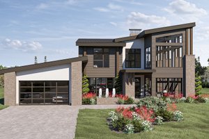 Modern Exterior - Front Elevation Plan #455-356
