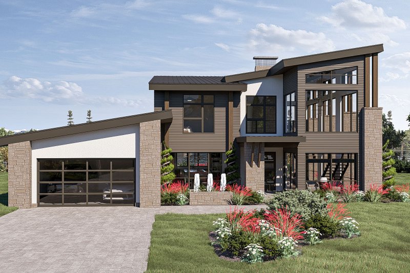Home Plan - Modern Exterior - Front Elevation Plan #455-356