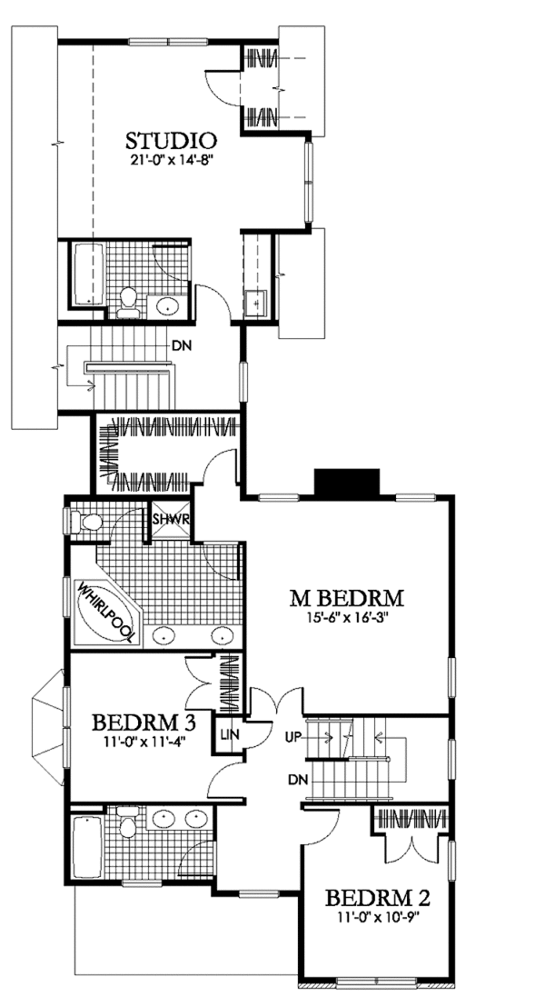 Home Plan - Colonial Floor Plan - Upper Floor Plan #1029-6