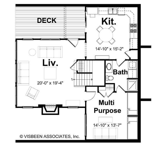 Traditional Floor Plan - Main Floor Plan #928-105