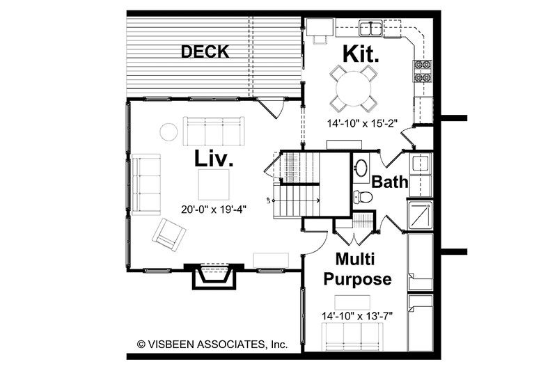 House Blueprint - Floor Plan - Main Floor for Traditional House Plan #928-105 - 2 bed, 3 bath