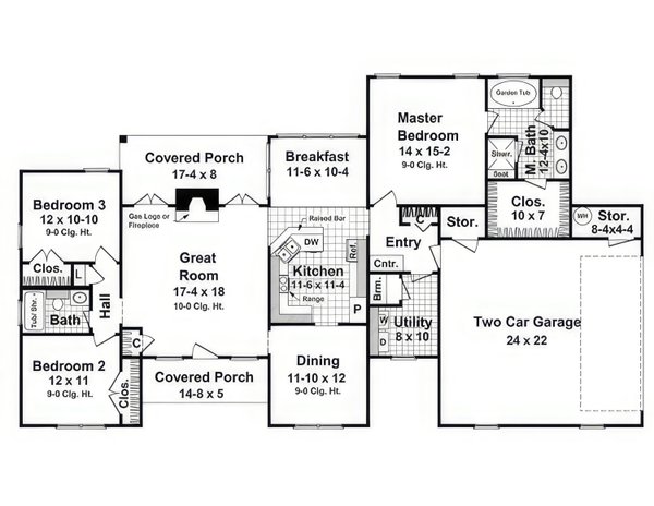 House Blueprint - Farmhouse Floor Plan - Main Floor Plan #21-538
