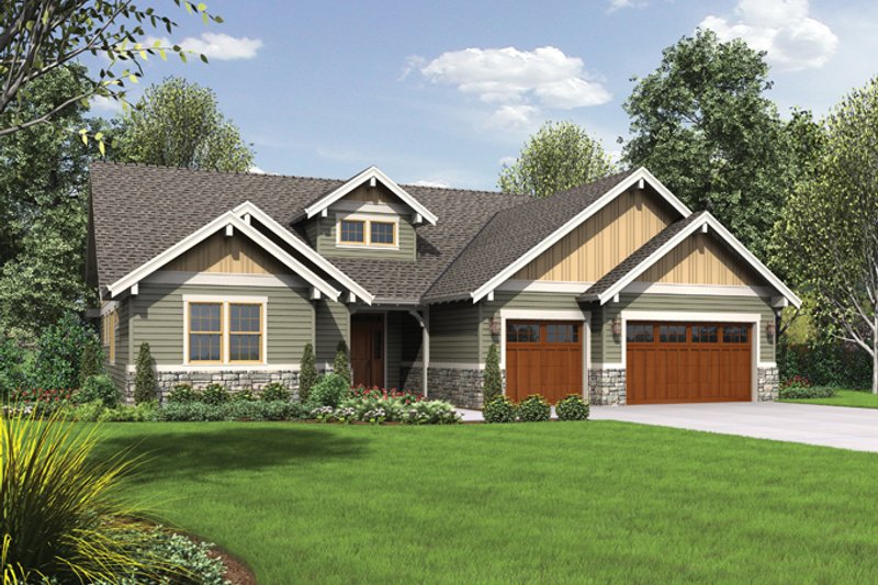Dream House Plan - Craftsman Exterior - Front Elevation Plan #48-897