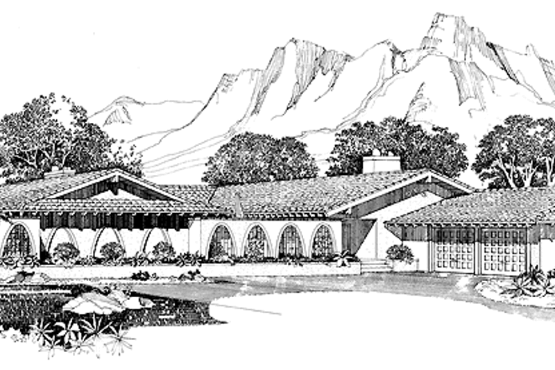 Dream House Plan - Mediterranean Exterior - Front Elevation Plan #72-614