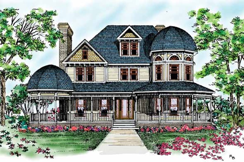 Dream House Plan - Victorian Exterior - Front Elevation Plan #72-894