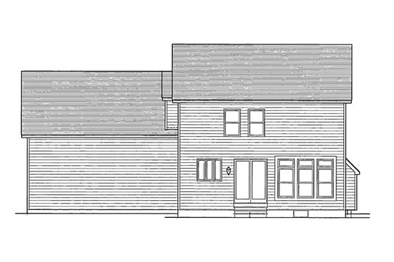 Exterior - Rear Elevation for Colonial House Plan #1010-14 - 3 bed, 2.5 bath