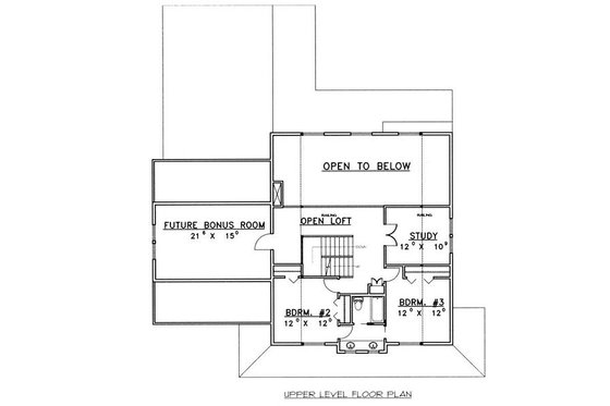 Floor Plan - Upper Floor for Country House Plan #117-536 - 3 bed, 2.5 bath