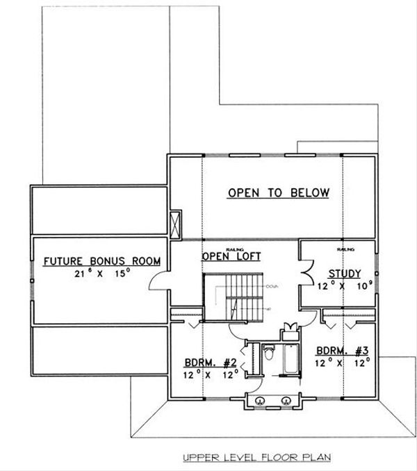 Country Floor Plan - Upper Floor Plan #117-536