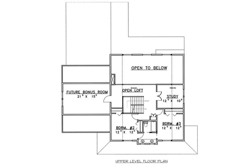 Dream House Plan - Floor Plan - Upper Floor for Country House Plan #117-536 - 3 bed, 2.5 bath