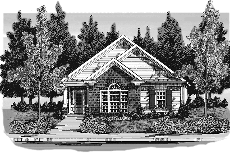 Home Plan - Exterior - Front Elevation 3 for Ranch House Plan #927-302 - 3 bed, 2 bath