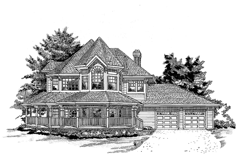 House Blueprint - Victorian Exterior - Front Elevation Plan #47-846