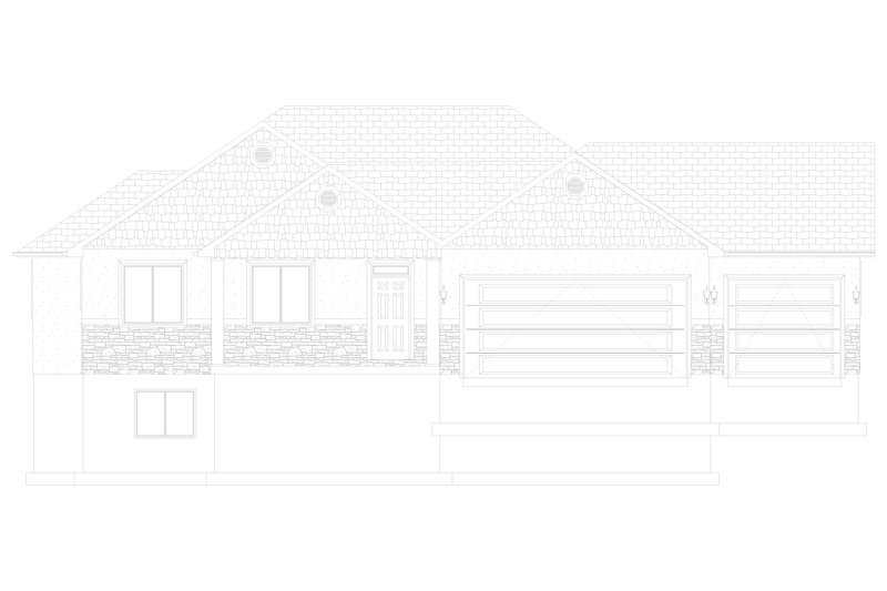 Architectural House Design - Exterior - Front Elevation 4 for Ranch House Plan #1060-11 - 6 bed, 3.5 bath
