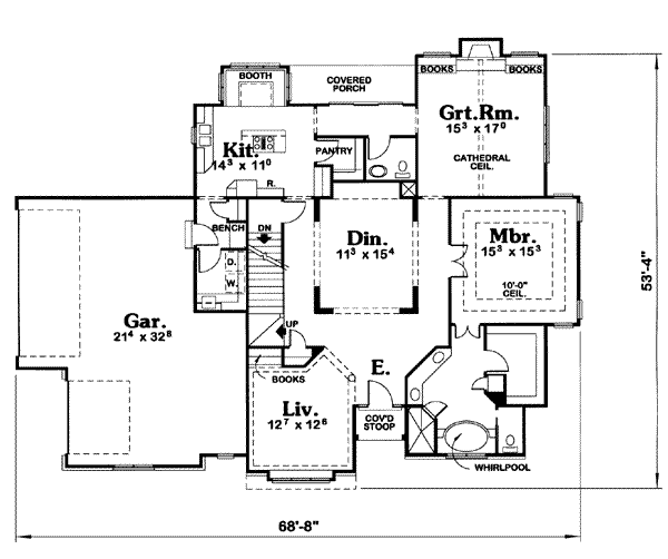 House Plan Design - European Floor Plan - Main Floor Plan #20-1038