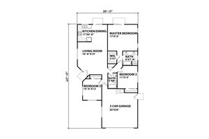 Floor Plan - Main Floor for Ranch House Plan #515-24 - 3 bed, 2 bath