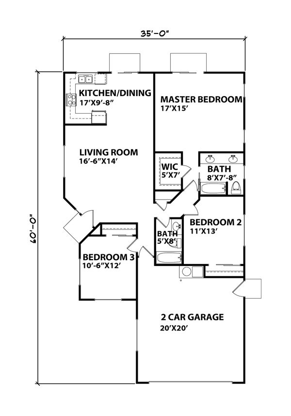 Ranch Floor Plan - Main Floor Plan #515-24