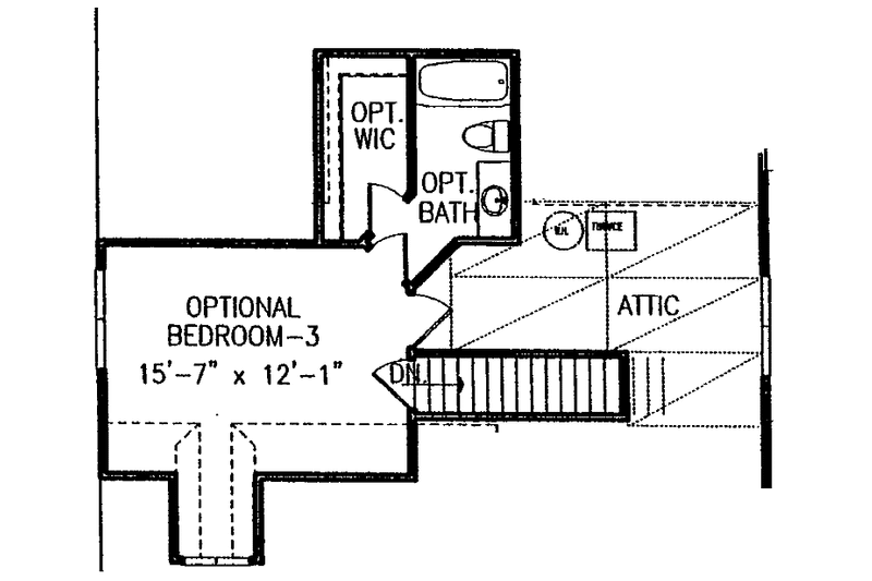 Home Plan - Floor Plan - Upper Floor for Colonial House Plan #54-238 - 3 bed, 3 bath
