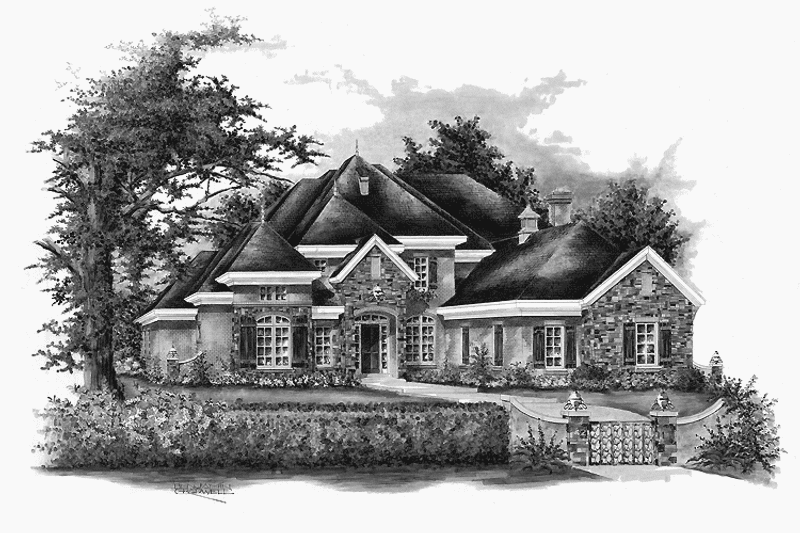 Architectural House Design - Exterior - Front Elevation 3 for Country House Plan #952-187 - 4 bed, 3.5 bath