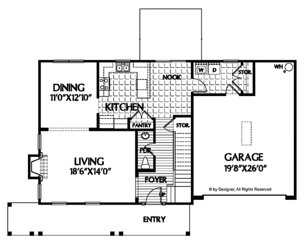 Dream House Plan - Country Floor Plan - Main Floor Plan #999-64
