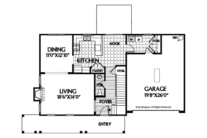 Dream House Plan - Floor Plan - Main Floor for Country House Plan #999-64 - 3 bed, 2.5 bath