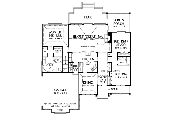 Floor Plan - Main Floor for Country House Plan #929-739 - 3 bed, 2 bath