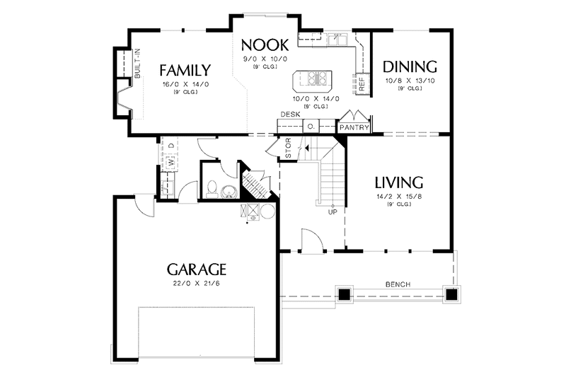 Architectural House Design - Floor Plan - Main Floor for Craftsman House Plan #48-789 - 4 bed, 2.5 bath