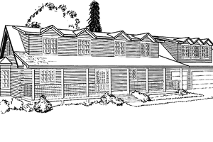 Architectural House Design - Log Exterior - Front Elevation Plan #964-7