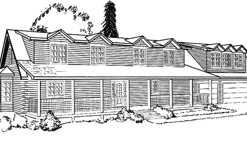 Architectural House Design - Log Exterior - Front Elevation Plan #964-7