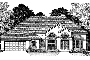 House Blueprint - Mediterranean Exterior - Front Elevation Plan #72-1003