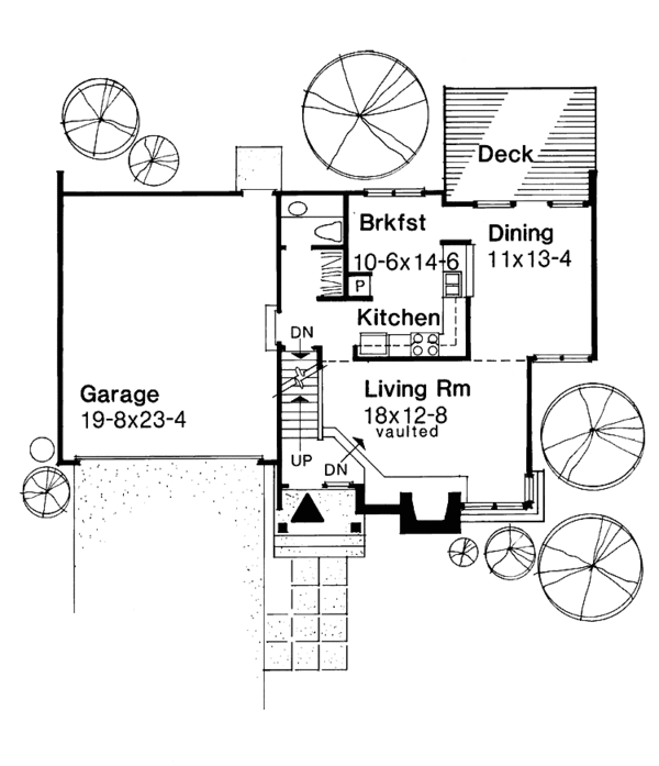 House Design - Contemporary Floor Plan - Main Floor Plan #320-1498