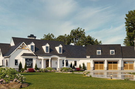 Exterior - Front Elevation 3 for Ranch House Plan #119-430 - 3 bed, 2.5 bath