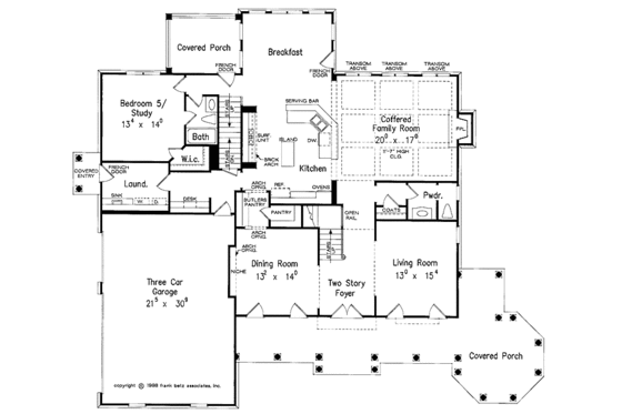 Floor Plan - Main Floor for Colonial House Plan #927-393 - 5 bed, 4.5 bath
