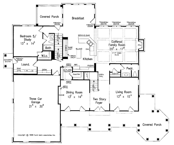 Home Plan - Colonial Floor Plan - Main Floor Plan #927-393