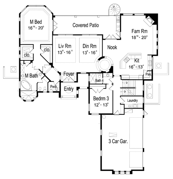 Home Plan - Mediterranean Floor Plan - Main Floor Plan #417-527