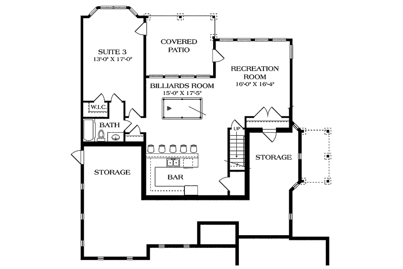 Home Plan - Floor Plan - Lower Floor for Country House Plan #453-446 - 3 bed, 3 bath