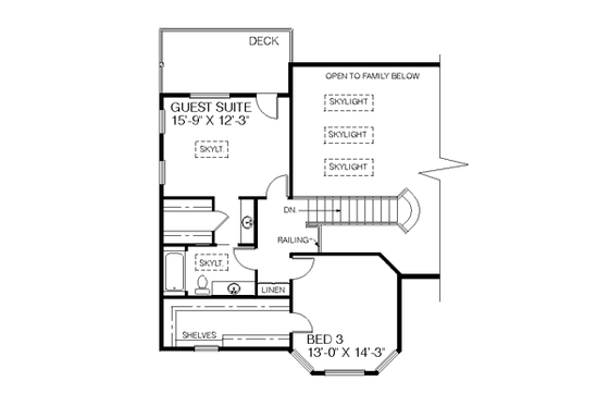 Floor Plan - Upper Floor House Plan #60-192 - 3 bed, 2.5 bath