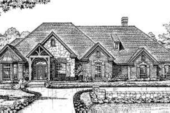 Exterior - Front Elevation for European House Plan #310-202 - 4 bed, 3.5 bath