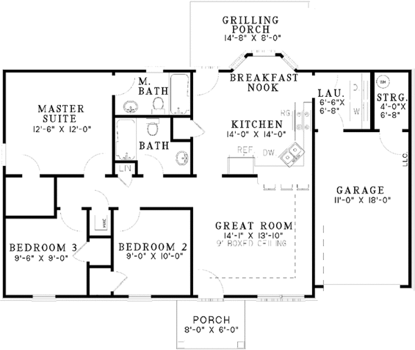 Home Plan - Colonial Floor Plan - Main Floor Plan #17-3129