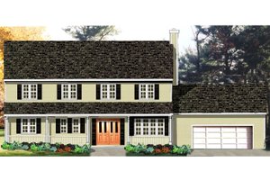 Colonial Exterior - Front Elevation Plan #3-156