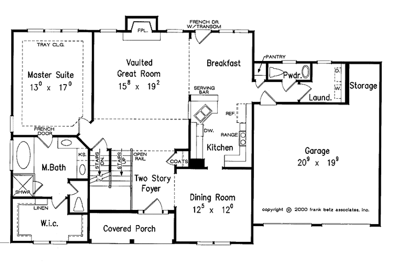 Home Plan - Floor Plan - Main Floor for Colonial House Plan #927-753 - 4 bed, 2.5 bath