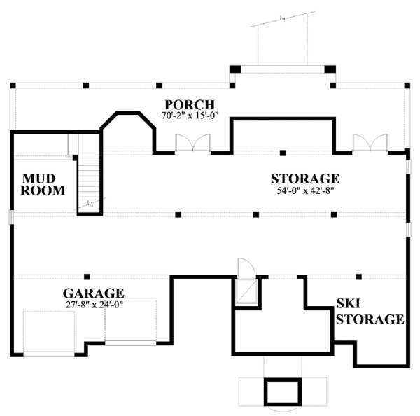 Craftsman Floor Plan - Lower Floor Plan #930-154