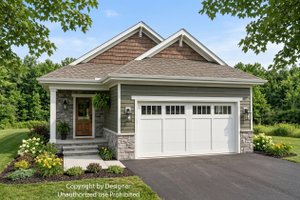 Home Plan - Exterior - Front Elevation for Craftsman House Plan #51-1548 - 2 bed, 2 bath