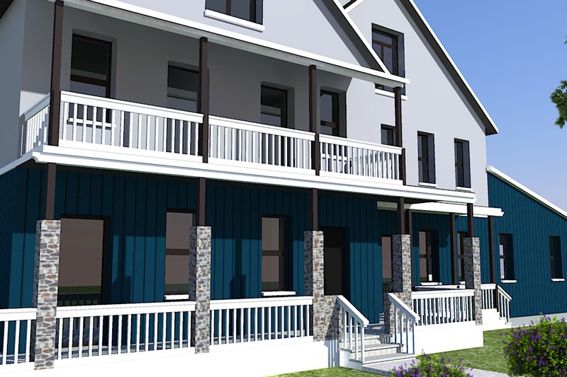 Dream House Plan - Exterior - Front Elevation 10 for Farmhouse House Plan #542-10 - 5 bed, 6 bath