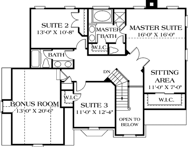 Architectural House Design - Traditional Floor Plan - Upper Floor Plan #453-507