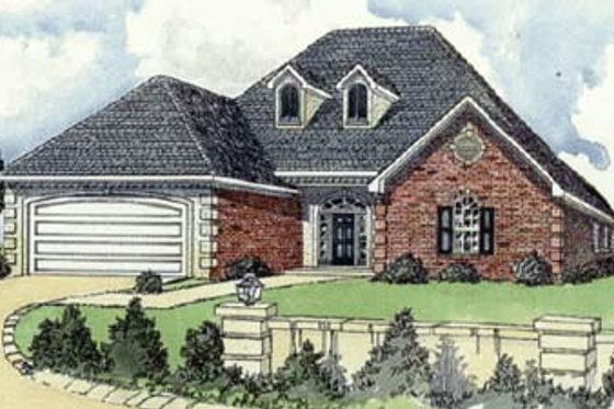 Exterior - Front Elevation for Traditional House Plan #16-135 - 3 bed, 2 bath