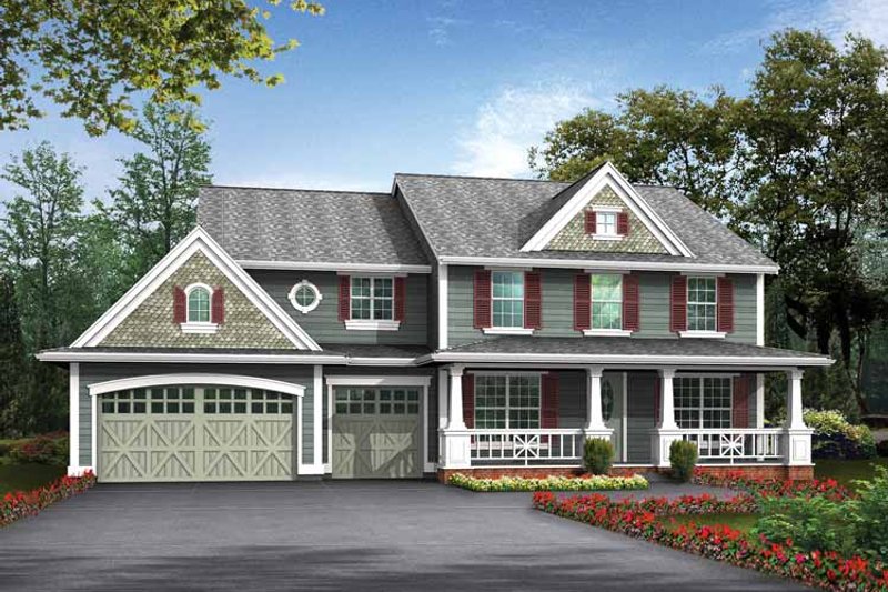 Home Plan - Country Exterior - Front Elevation Plan #132-437